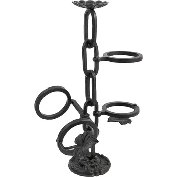 Svícen Kovaný svícen na 2 lahve vína a svíčku, velikost 470 mm