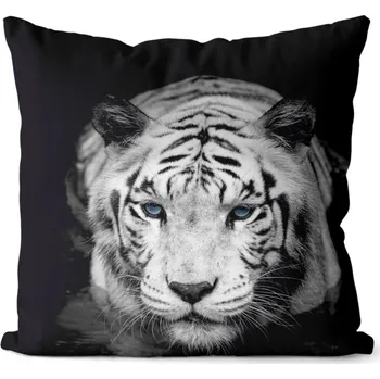 Dekorativní polštářek Polštář Bílý tygr 40x40 cm (Velikost: 40 x 40 cm)