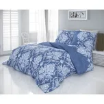 Saténové povlečení 140x200, 70x90cm VINTAGE modrá