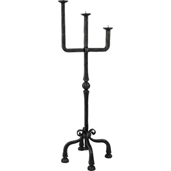 Svícen Kovaný stojan na 3 svíčky s ozdobným středem, velikost 1090 mm