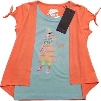 Dívčí tričko Emoi oranžové tričko s krátkým rukávem Velikost: 98