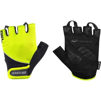 Cyklistické rukavice Force Gel fluo/černé XS