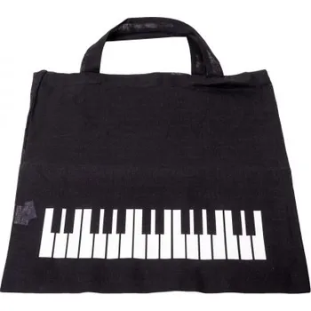 Černá taška s potiskem klaviatury klavíru