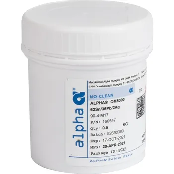 Páječka Olovnatá pájecí pasta Alpha OM-5300 62Sn/36Pb/2Ag 0,5kg
