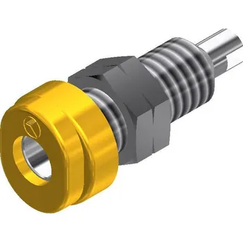 Krokosvorka SKS Hirschmann BUG 10 zdířka pro banánek zásuvka, vestavná vertikální Ø pin: 4 mm žlutá 1 ks