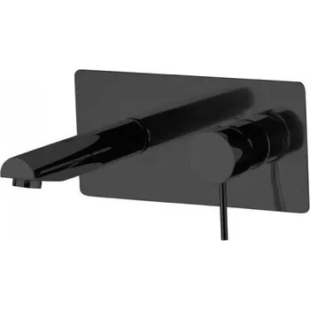 Vodovodní baterie Sanjet Baterie umyvadlová RONDO BLACK ze zdi, ramínko 18 cm