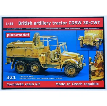 Plastikový model Plusmodel 1/35 British artillery tractor CDSW 30-CWT
