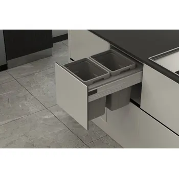 Odpadkový koš Odpadkový 2-koš Elegance, 2x13 l, 362-368x506x340, K40-šedý plast