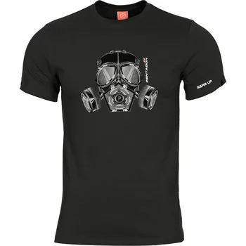Pánská móda PENTAGON triko plynová maska ČERNÉ