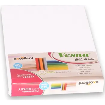 Prostěradlo Vesna Prostěradlo MAKO bavlna JERSEY bílé 140-160x200