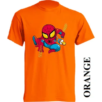Chlapecké tričko detske-levne-bavlnene-tricko-potisk-spiderman Barva: Orange - oranžová, velikost: 140