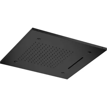 Sprchová hlavice Sanjet Zápustná sprcha BLACK 50x50 cm s vodopádem a mlhou, nerez ocel