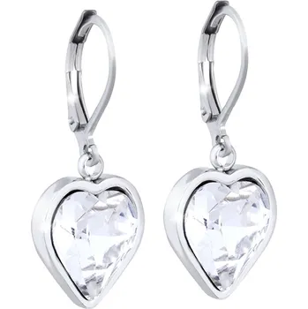 Náušnice Ellami VERONA 1723 Náušnice srdce, čirá Ellami