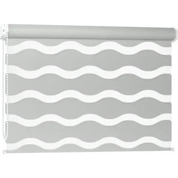 Roleta ROLETY 24 - Předokenní roleta na zeď Den a Noc WAVE - šedá
