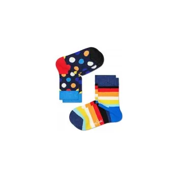 Dětské ponožky Happy Socks s proužky a puntíky, DVA PÁRY