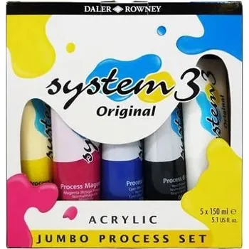 Výtvarná barva Daler-Rowney Akrylová barva System 3 sada 5x150 ml