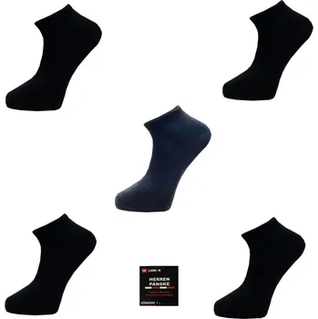 Pánské ponožky PeSaiL Kotníkové ponožky Černé ( 5 párů ) Barva: Černá, Velikost: 43-46