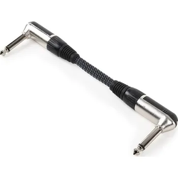 Příslušenství pro gramofon FrontStage patch kabel, sada dvou kabelů, 6.35 mm jack, 15 cm, textilní izolace, zahnuté konektory (60001279)