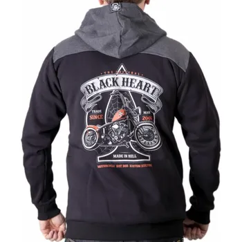 Pánská mikina mikina s kapucí pánské - ORANGE CHOPPER - BLACK HEART - 8833 - XXL