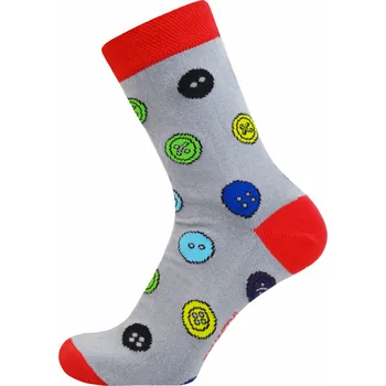 Dámské ponožky Bonastyl Klasické veselé ponožky BUTTON Barva: Šedá, Velikost: 25-27 (38-41)