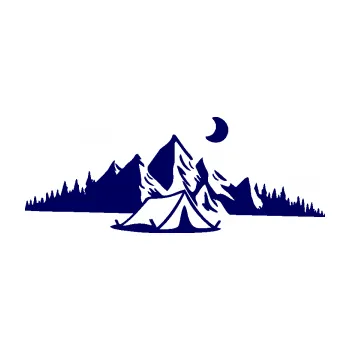 Samolepící dekorace SAMOLEPKA Krajina hory 023 pravá kempování (23 - tmavě modrá) NA AUTO, NÁLEPKA, FÓLIE, POLEP, TUNING, VLASTNÍ TEXT, TISK, AUTOSAMOLEPKY.cz, POLEPY, OBRÁZEK, LOGO, SAMOLEPKY