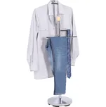 Elegantní chromový věšák-němý sluha IVAN s bukovými prvky, kompaktní design