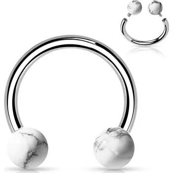 Piercing Piercing - podkova s vnitřním závitem (howlit)