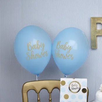Balónek Neviti - Sada 8 různých latexových balonků "Baby shower" v modré - -