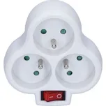 Solight Rozbočovací adaptér s vypínačem 3 x 10A/230V bílý