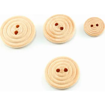 Knoflík Dřevěný kulatý knoflík kružnice - průměr 2,2 cm