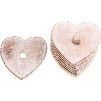 Podtácek Sass & Belle Dřevěné podtácky ve tvaru srdíčka 4ks