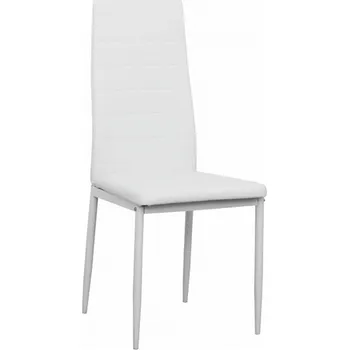 Jídelní židle Židle, bílá ekokůže/bílý kov, COLETA NOVA
