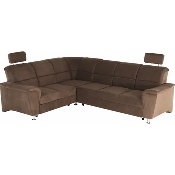 Sedací souprava Rozkládací sedací souprava, hnědá látka, levá, SANTIAGO