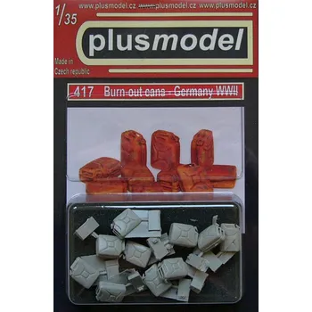 Plastikový model Plusmodel 1/35 Burn-out cans - Germany, WWII
