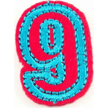 Nášivka Nažehlovací záplata - Číslice 9 - rozměr 3 cm x 1,8 cm