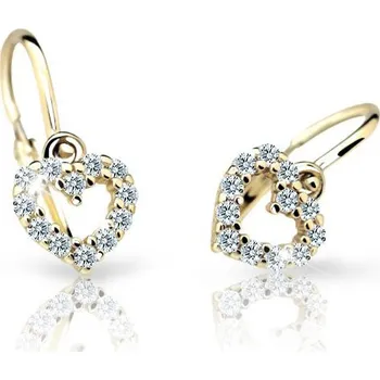 Náušnice Cutie Jewellery dětské náušnice zlaté Cutie C2157Z CZ White