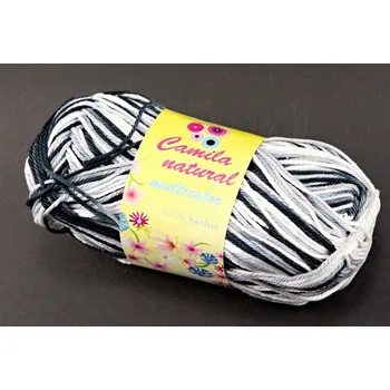 Příze Příze Camila natural multicolor - černá šedá bílá - číslo barvy 9017