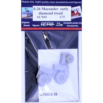 Plastikový model Plusmodel 1/72 Wheels B-26 Marauder early - diamond tread