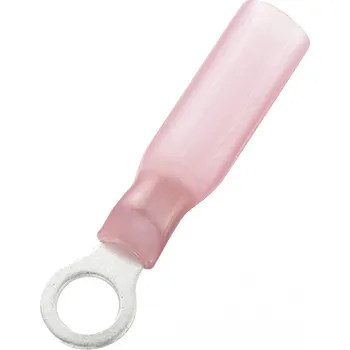 Kabelové oko TRU COMPONENTS 739250 kulaté kabelové oko se smršťovací bužírkou Průřez (max.)=1.50 mm² Ø otvoru=6.3 mm částečná izolace červená 30 ks