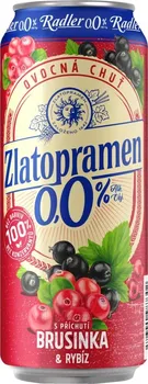 Pivo Zlatopramen Radler Brusinka & Rybíz 0,0 % 500 ml plech