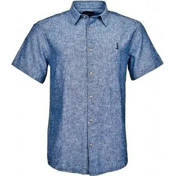 Pánská košile lněná NORTH 56°4 krátký rukáv tmavě modrá 4XL - 8XL NORTH 56°4 - 8XL