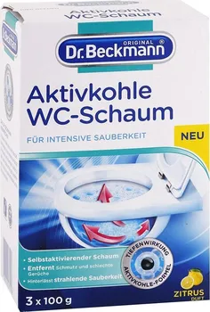 Čisticí prostředek do koupelny a kuchyně Dr. Beckmann Speciální čistící pěna do WC s aktivním uhlím, 3 x 100g