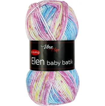 Vlna - Hep příze Elen baby batik 5118 bílá, růžová, modrá