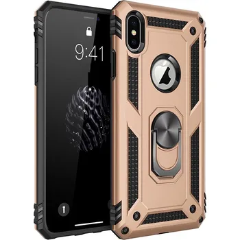 Pouzdro na mobilní telefon Armor ring obrněné ochranné pouzdro pro iPhone X/XS Barva: Béžová