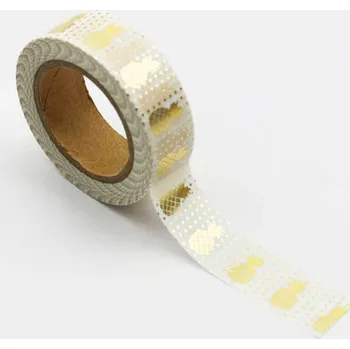 Lepicí páska Washi páska - GOLD PINEAPPLE / 10m