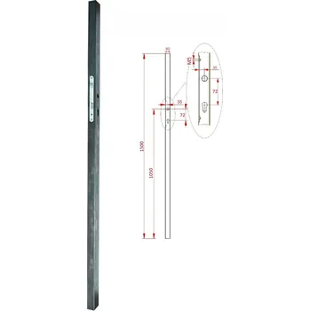Stavební profil Profil 60x40x1,5 mm, H-1500 mm se zámkem, vhodný pro rám branky, bez povrchové úpravy