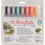 Kuretake Kuretake, PAC-50/8VA, ZIG ACRYLISTA, sada akrylových popisovačů, 6 mm, moderní odstíny, 8 ks