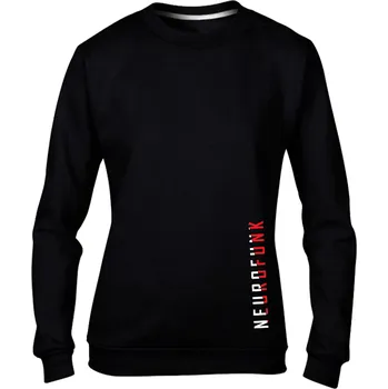 Dámská mikina Dámská mikina bez kapuce NEUROFUNK Break černá Velikost: XS, Barevnost motivu: Bílo-červená