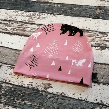 Kojenecká čepice Yháček Rostoucí čepička Yháček, Lesní zvěř na starorůžové Velikost:: L