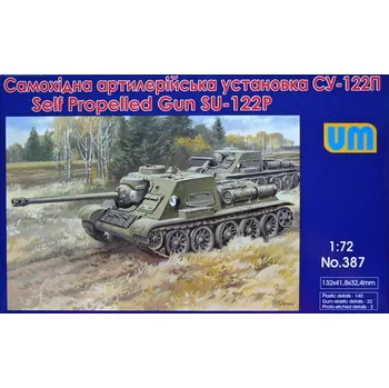 Plastikový model Unimodel 1/72 SU-122P Self Propelled Gun